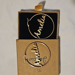 Lrg Gold plated hoops earrings